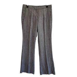 Theory Linen Wide Leg Pants gray Sz 8 High Rise Workwear Office Career Trousers